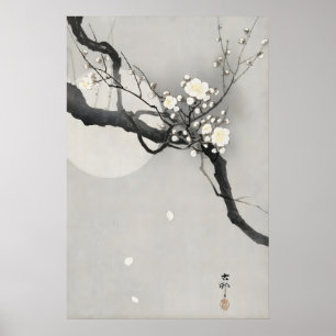 Impression d'art mural de fleurs de prunier japona