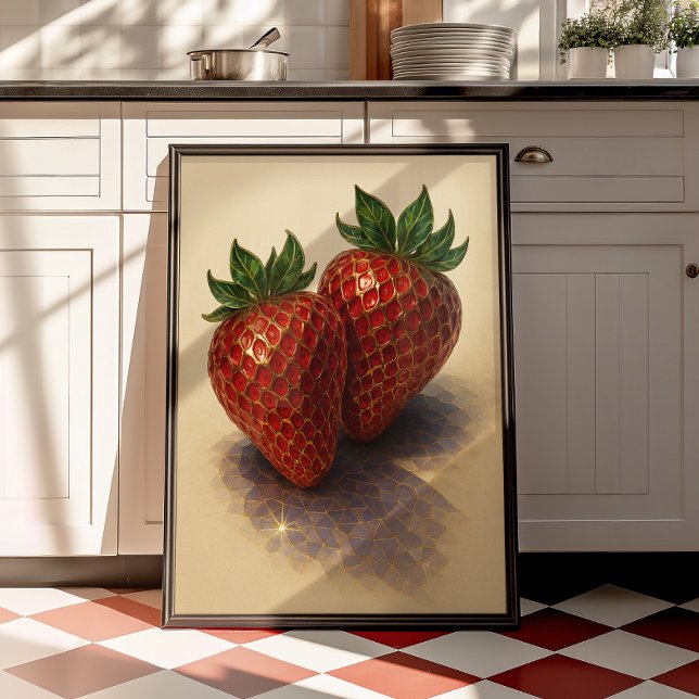 Impression d'art mural de fraise vintage | Art bot (Créateur téléchargé)