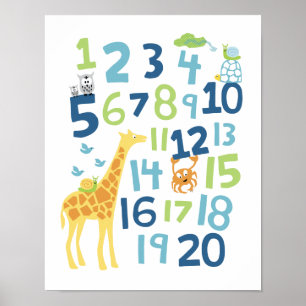 Impression d'art mural de girafe pour nurserie