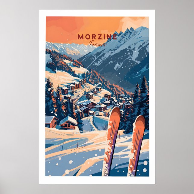 Impression d'art mural de Morzine - Affiche de ski (Devant)