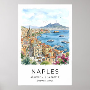 Impression d'art mural de Naples Baie turquoise et