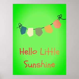 Impression d'art mural de nurserie Hello Little Su