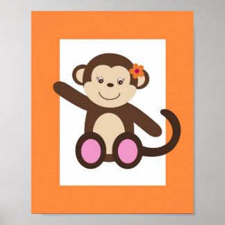 Impression d'art mural de nurserie singe Sweet Saf