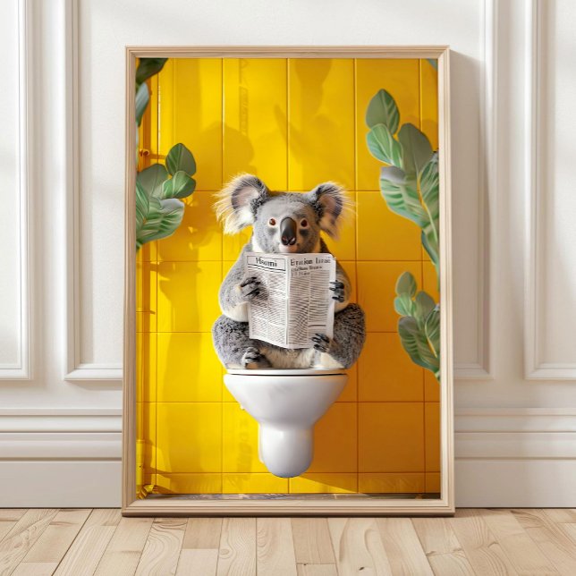 Impression d'art mural de salle de bain de koala,  (Créateur téléchargé)