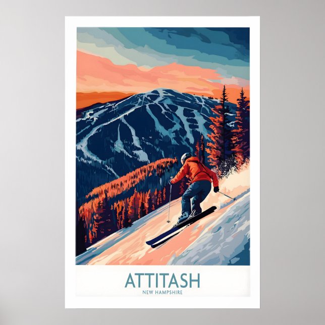 Impression d'art mural de ski Attitash 1 (Devant)