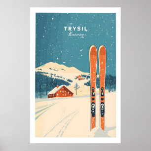 Impression d'art mural de ski Trysil Norvège 1