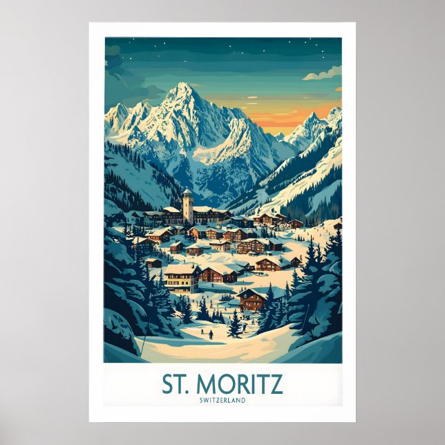 Impression d'art mural de St Moritz - Suisse 1 (Devant)