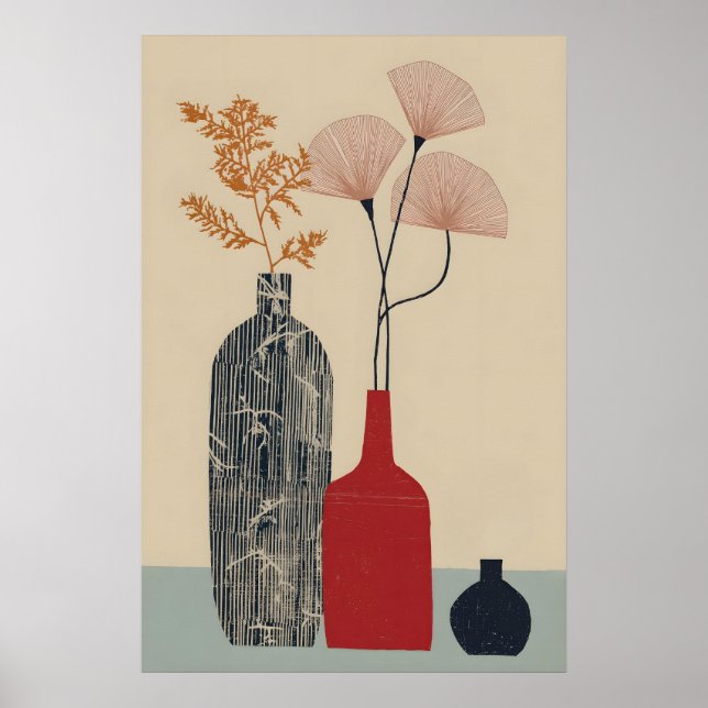Impression d'art mural de vase moderne du milieu d (Devant)