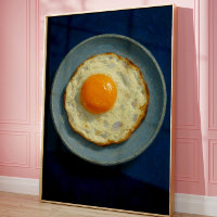 Impression d'art mural d'œuf frit minimaliste Post
