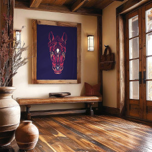 Impression d'art mural du Cheval du Zodiaque Chino