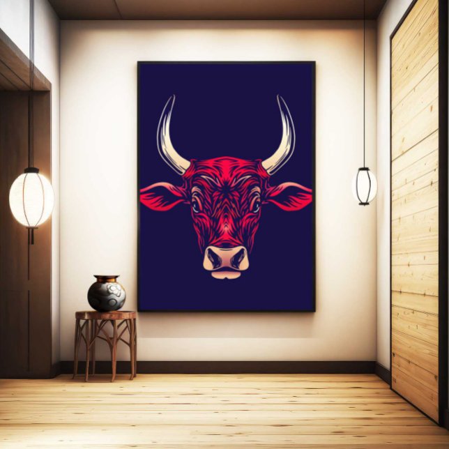 Impression d'art mural du zodiaque chinois Bœuf dé (Chinese Zodiac Ox Wall Art Print Japandi Decor by TinkPrints
)