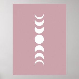 Impression d'art mural minimaliste rose / mauve de