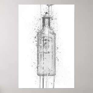 Impression d'art mural 'Ocean Blue' de bouteille d