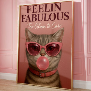 Impression d'art murale de chat glamour drôle Ch