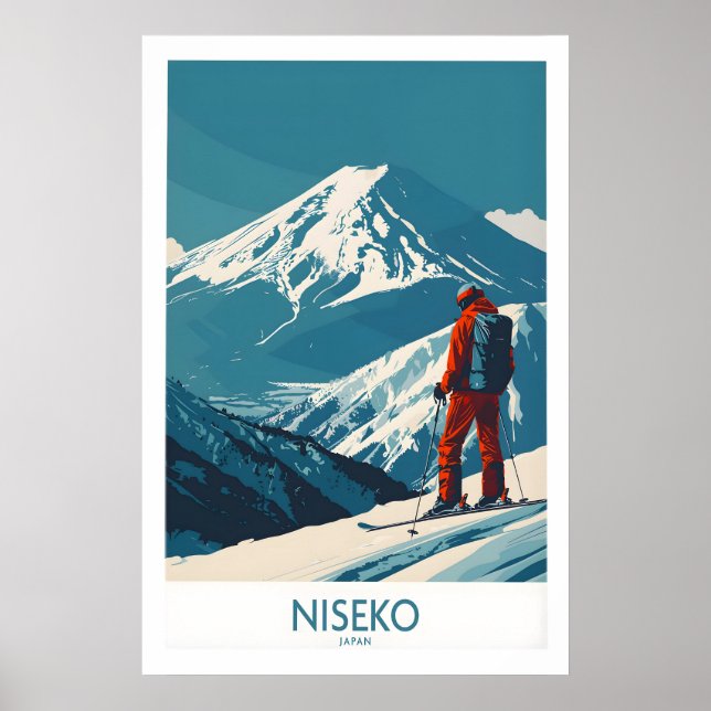 Impression d'art Niseko - Affiche de ski Japon 1 (Devant)