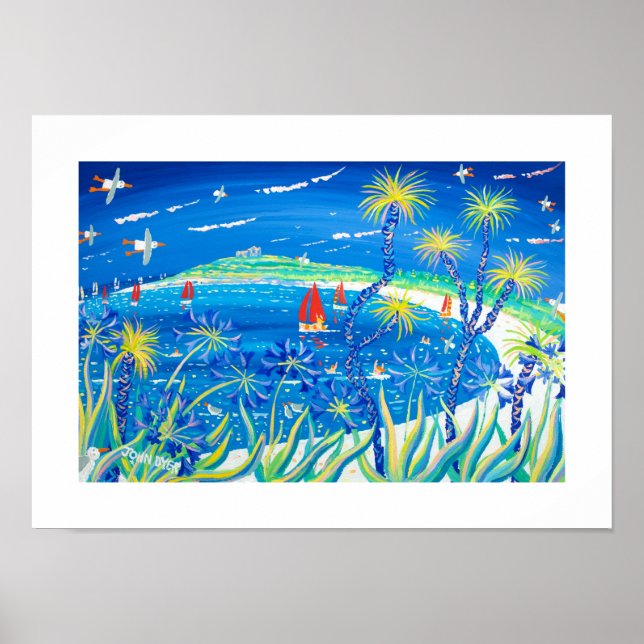 Impression d'art : Palmiers moches et Agapanthus T (Devant)