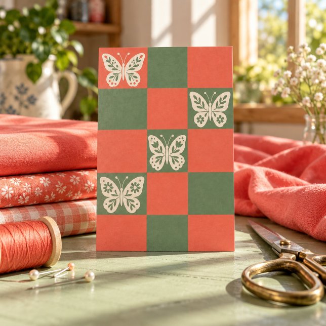 Impression d'art Papillon Damier (4 x 6 inch unframed semi-gloss print. Flat printed artwork. Styled scene; props not included.)