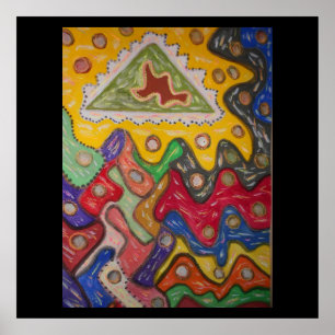 Impression d'art peint à la main type autochtone