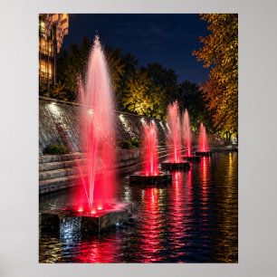 Impression d'art Reflets de la Fontaine Rouge la N