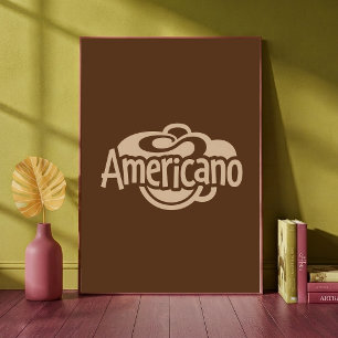 Impression d'art rétro typographique Café Américan
