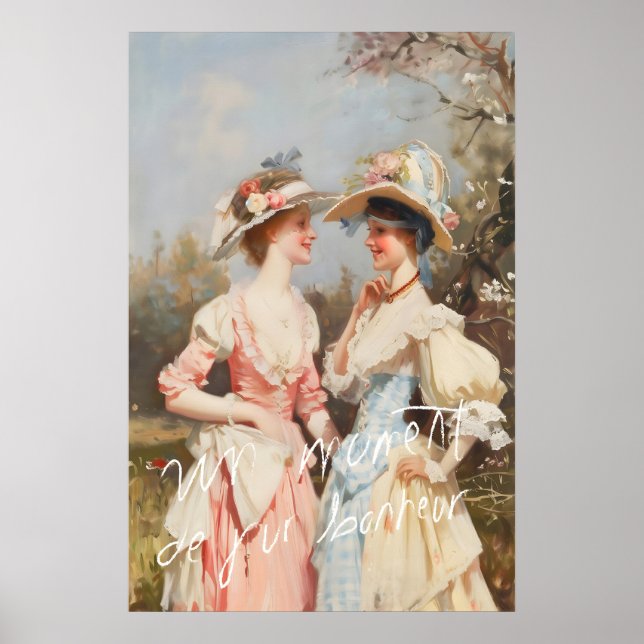 Impression d'art rococo Pique-nique au bord du lac (Devant)