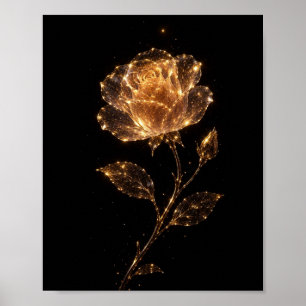 Impression d'art sombre de luxe rose dorée lumineu