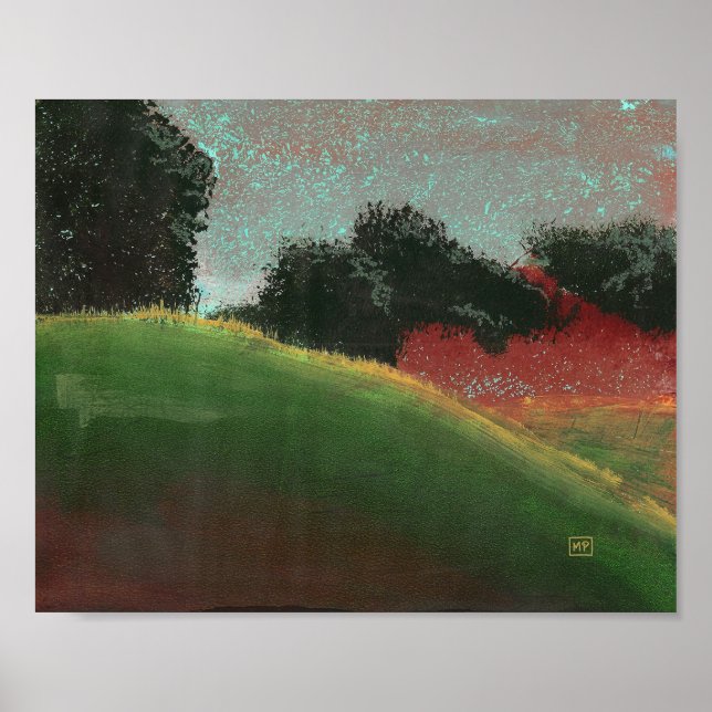 Impression d'art sous un lever de soleil campagnar (Devant)