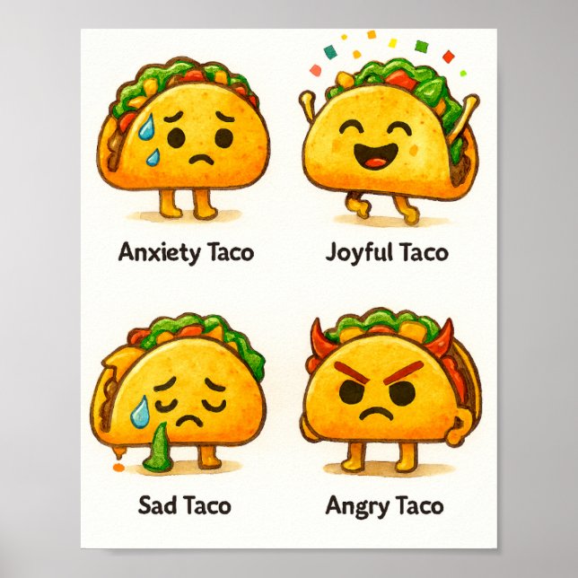 Impression d'art sur les Humeurs de Taco Drôles Qu (Devant)