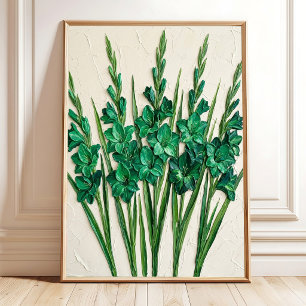 Impression d'art sur toile abstraite vert émeraude