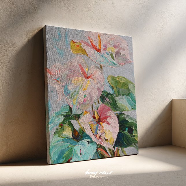Impression d'art sur toile d'Anthurium tropical (anthurium art, tropical decor, botanical print, flower wall art, exotic blooms, modern floral, tropi)