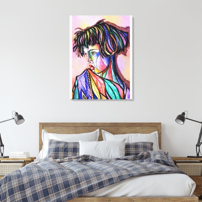Impression d'art sur toile de dame peinte (Insitu(Chambre))