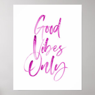 Impression d'art typographique Good Vibes Only