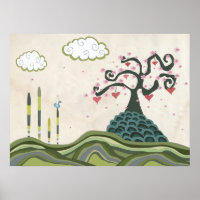 Impression d'art vectoriel Sakura Doodle