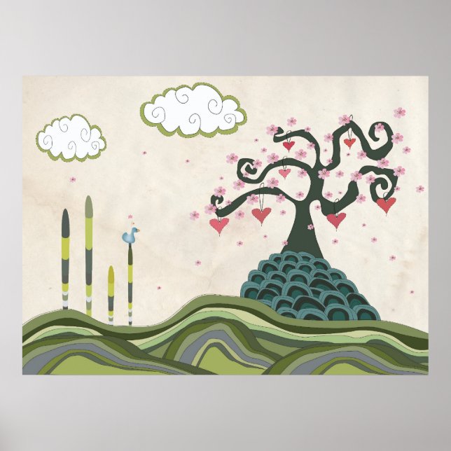 Impression d'art vectoriel Sakura Doodle (Devant)