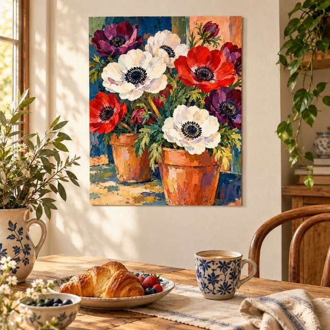 Impression d'art Vent dans les Anémones (Unframed paper art print. All texture effects are printed. Room styling props are not included.)