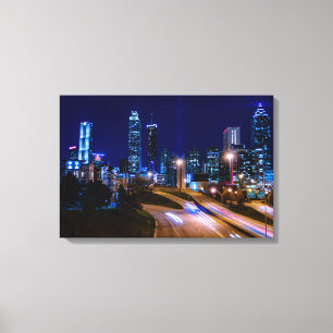 Impression d'Atlanta Skyline sur la toile de nuit