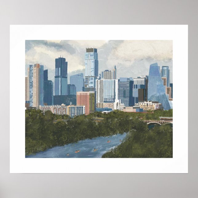Impression d'Austin Skyline Peint Art (Devant)