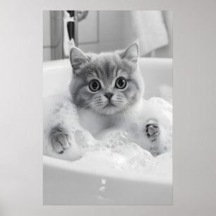 Impression de bain de chat British Shorthair, sall