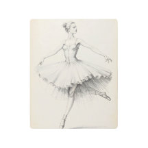 Impression de ballerine élégante sur métal
