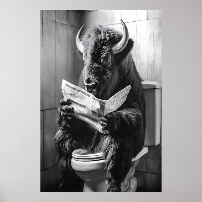 Impression de bison sur les toilettes, journal de  (Devant)