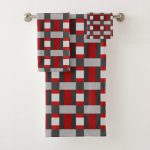 Impression de bloc de couleur rouge noir et gris