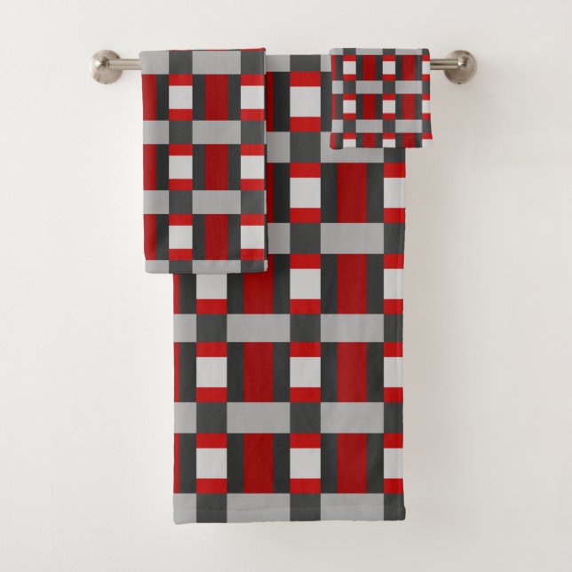 Impression de bloc de couleur rouge noir et gris (En situation)