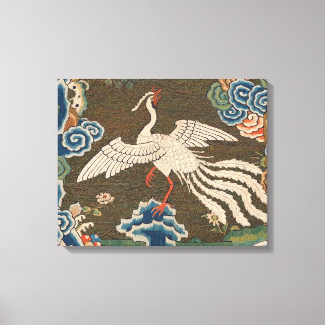 Impression de broderie en soie blanche antique chi (Recto)