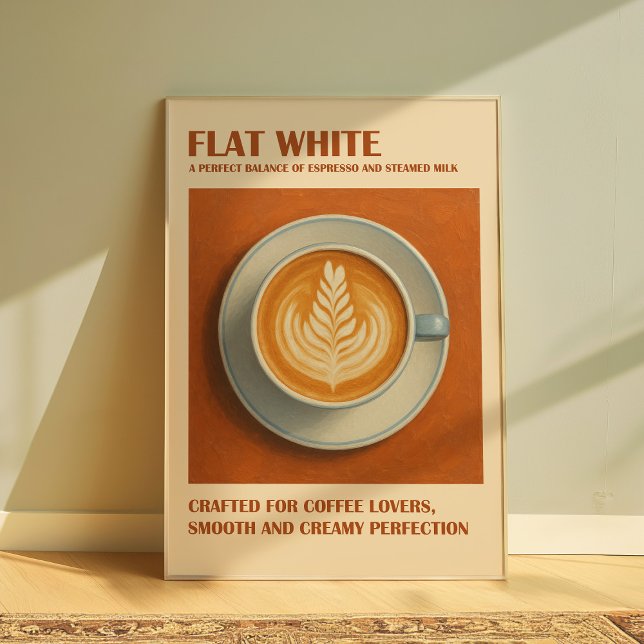 Impression de café blanc plat, Mur d'expresso mini (Flat White)