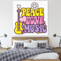 Impression De Canvas De Paix, D'Amour Et De Musiqu
