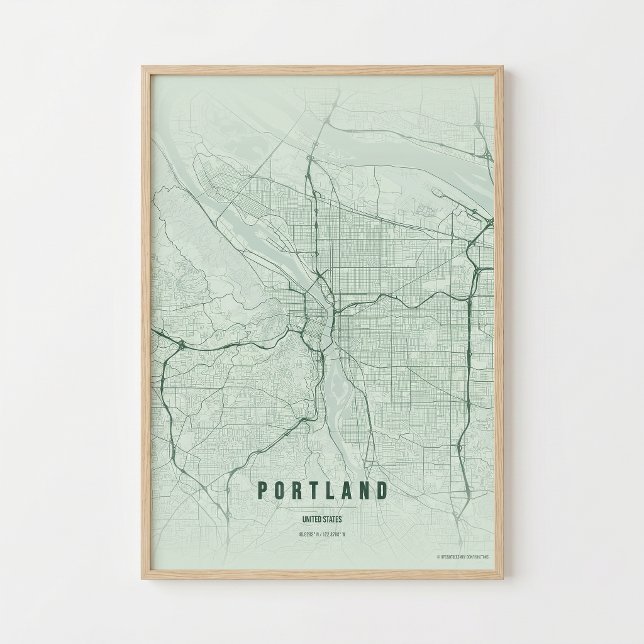 Impression de carte de Portland Oregon Cadeau Post (Créateur téléchargé)