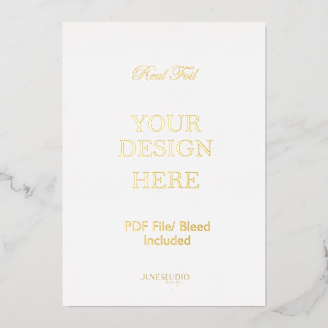 Impression de carte d'invitation en feuille d'or 5 (Recto)