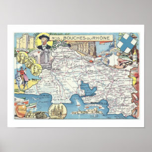 Impression de carte vintage de Provence France