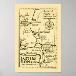 Impression de carte vintage des pistes de ski du N