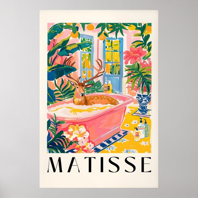 Impression de cerf dans une baignoire moderne du m (Devant)